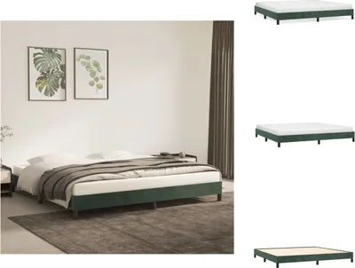 Produktbild von vidaXL Bettgestell Dunkelgrün 200x200 cm Samt -  Betten & Bettgestelle