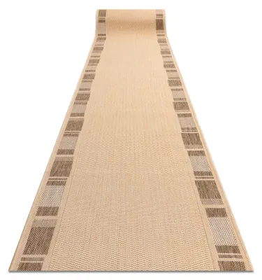 Image de TAPIS DE COULOIR SIZAL FLOORLUX modèle 20195 mais / café 100 cm beige 100x660 cm