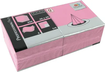 Produktbild von Zelltuch-Servietten, 3-lagig, 1/4 Falz, 40x40cm, rosa