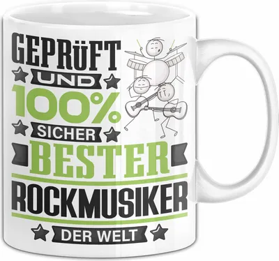 Produktbild von Rockmusiker Geschenk Lustiger Spruch für Rockmusiker Geschenkidee Bester Rockmusiker Der Welt (Weiß)
