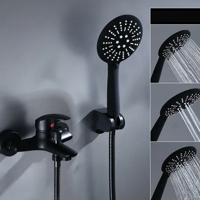 Obrázok produktu pre Čierna vaňová batéria Sprchová súprava kohútika s podprsenkou