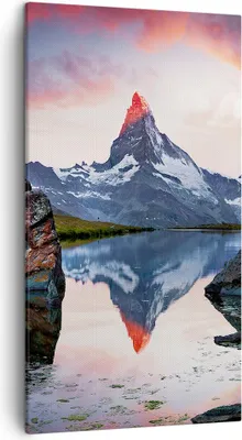 Produktbild von Bild auf Leinwand - Leinwandbild - Berge Felsen Wasser - 45x80cm - Wand Bild - Wanddeko - Wandbilder - Leinwanddruck - Bilder - Kunstdruck - Wanddekoration - Leinwand bilder - Wandkunst - PA45x80-3892