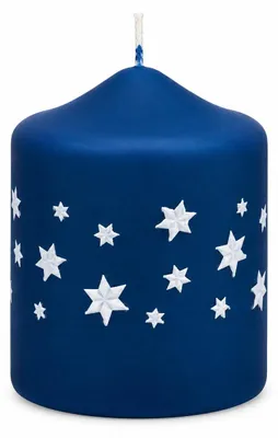 Produktbild von Adventskerzen Estrellas in Samtlook Midnight Blue 8 x 6 cm, 4er Set