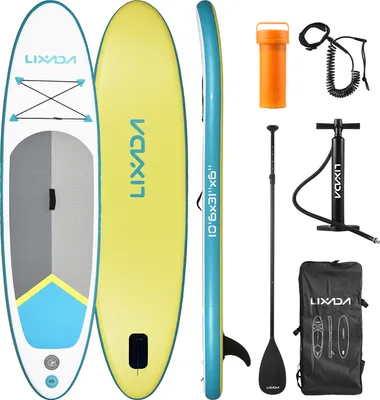 Produktbild von LIXADA Stand-Up-Paddle-Board, SUP-Paddle-Board-Set, aufblasbares Surfbrett + Paddle-Board, 320 x 81 x 15 cm, 150 kg (330 lbs) Tragfähigkeit, grün