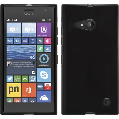 Produktbild von PhoneNatic Case kompatibel mit  Nokia Lumia 730 - schwarz Silikon Hülle transparent + 2 Schutzfolien