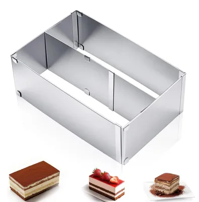 Verstellbarer Backrahmen, Edelstahl, 28–53 x 18–32 cm, 10 cm hoch