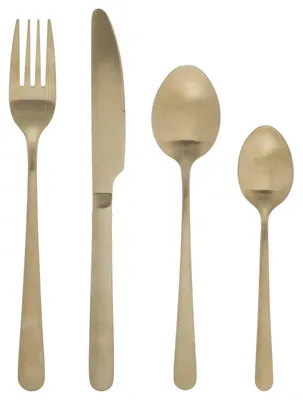 Produktbild von SG Secret de Gourmet Besteck-Set Green Harmony 24-tlg., Essbesteck für 6 Personen, Edelstahl, Goldfarben, 173746
