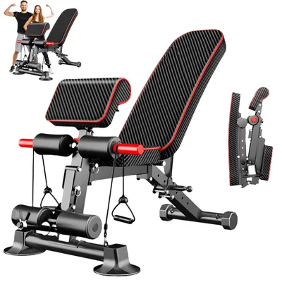 Image de Banc d'haltères réglable, construction robuste, salle de sport à domicile polyvalente, noir