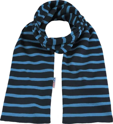 Produktbild von Bretonischer Schal gestreift Ringelschal 13x120cm blau/azur maritim