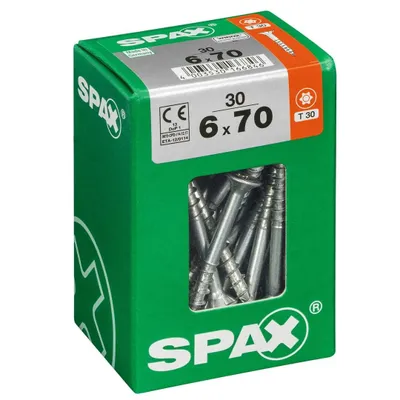 Immagine prodotto di Set di 30 viti SPAX Torx in acciaio a testa svasata, Diam.6 mm x L.70 mm