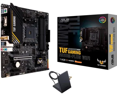 Image de ASUS TUF GAMING A520M-PLUS WIFI - Motherboard - micro ATX - Socket AM4 - AMD A520 Chipsatz - USB 3.2 Gen 1 - Bluetooth, Gigabit LAN, Wi-Fi - Onboard-Grafik (CPU erforderlich) - HD Audio (8-Kanal)