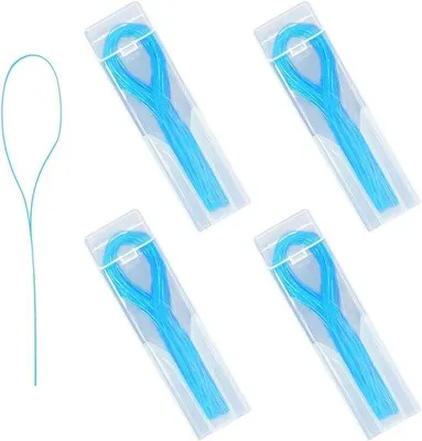 Obrázek produktu pro Modré navlékače dentální nitě – multifunkční dentální nit pro rovnátka a implantáty – 4 ks