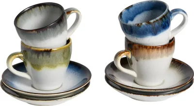 Produktbild von CreaTable, 24045, Cascade Mix, Espresso-Set 8-tlg, Steinzeug