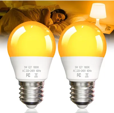 Obrázok produktu pre LED nočné lampy, stmívateľné, 5W, 2 kusy, pätica E27, blokujú modré svetlo, vhodné do spální
