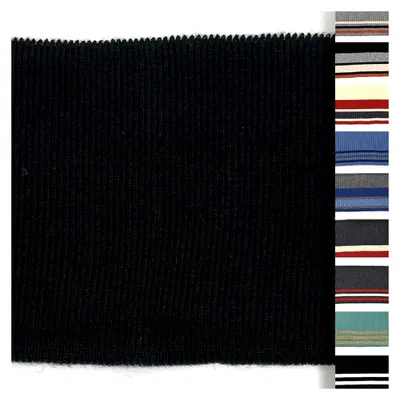 Produktbild von Bündchenstoff Grobstrick gestreift Meterware (21. Schwarz)