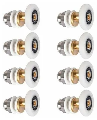Produktbild von 8 Rollen für Schiebetüren in der Dusche, Badezimmer, 19 mm, oben und unten