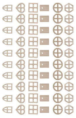 Produktbild von Miniatur Fensterdekorationen Holz, 50 Stück, Landhausstil, für Gartendekoration