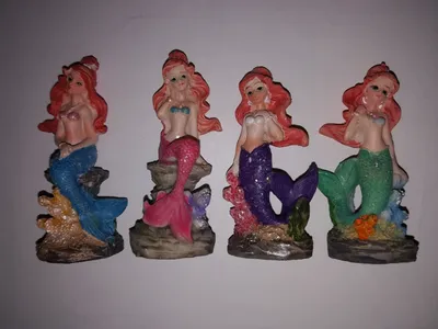 Produktbild von 4 Dekofiguren Meerjunfgrauen, 5 cm, Dekoration Figur Nixe Meerjungfrau Märchen Fantasy