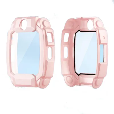 Productafbeelding van Beschermhoes + beschermglas voor de Imoo Watch Phone Z10, volledig dekkend, roze