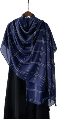 Produktbild von INF Einfarbiger Schal - Weicher & stilvoller Polyester-Schal (200 x 80 cm) Dunkelblau