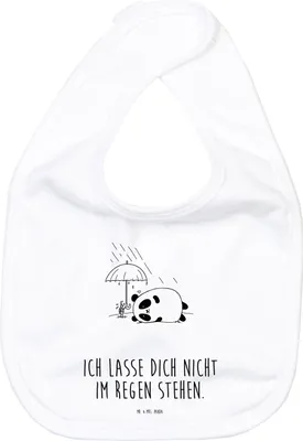 Produktbild von Mr. & Mrs. Panda Lätzchen Panda Freundschaft - Weiß - Geschenk, Babylätzchen, Kinderlätzchen, Für Babys, Sabberlätzchen, Schlabberlatz