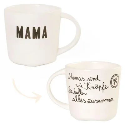 Produktbild von Familientasse aus Porzellan der Serie 'Mama' mit Herzboden für Kaffee und Tee