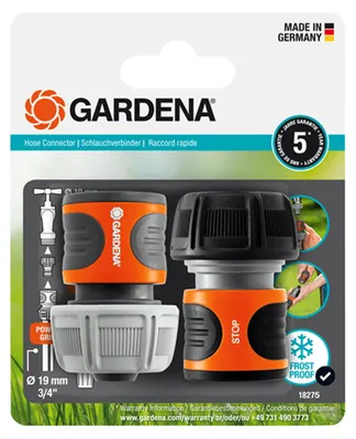 Zdjęcie produktu dla Gardena 18275-20 złącze węża do wody złącze węża czarny, pomarańczowy 2 szt