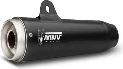 Produktbild von MIVV Ghibli Schwarzer Slip-on Doppel-Auspuff für MOTO GUZZI V9 Bobber/Roamer