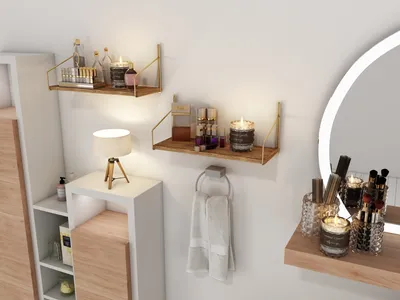 Obrázok produktu pre Skye Decor, Polica - Tokunu 3 (zlatá + hnedá)