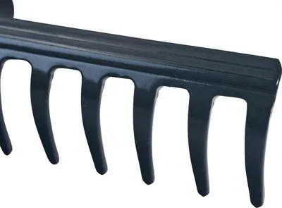 Produktbild von Gartenrechen 16 Zinken 41 cm ohne Stiel anthrazit | Robuster Rechenkopf zum Einebnen, Lockern & Verteilen von Erde | Stabiles Gartengerät für Beet, Hof & Gartenarbeit
