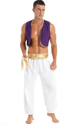 Produktbild von Arabisches Prinzenkostüm für Herren Gr. M : Halloween- und Rollenspielkostüm - Koreanische Weste Lange Pumphose König Fasching Kostüm Set