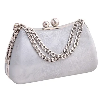 Produktbild von Damen Abendtasche, Elegant Handtasche für Hochzeit Wedding Prom Party, Silber