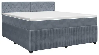 Produktbild von vidaXL Boxspringbett mit Matratze Dunkelgrau 140 x 200 cm Samt