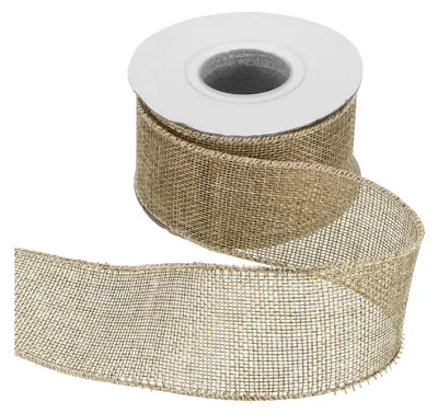 Produktbild von Jute-Drahtband - Mit Drahtkante - Zum Dekorieren und Basteln - 5 cm x 9,14 m - Natur