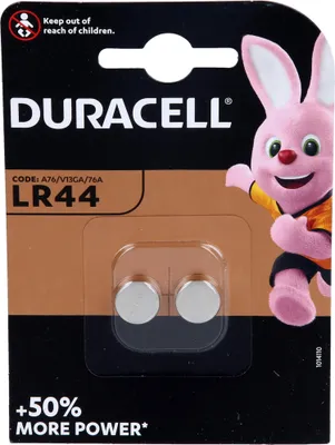 Zdjęcie produktu dla Baterie guzikowe LR 44 A76 Duracell 2 szt