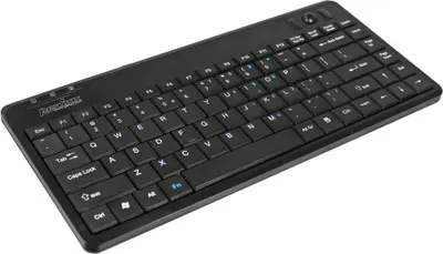 Image de Perixx PERIBOARD-505H PLUS US, Mini clavier USB, trackball, hub, noir