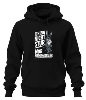 Produktbild von Ich bin nicht stur nur meinungsstabil Statement Sarkasmus Hoodie Kapuzenpullover, Schwarz, S