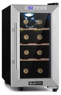 Weinkühlschrank mit Glastür, 1 Zone, 11-18°C, 6 Flaschen, schwarz