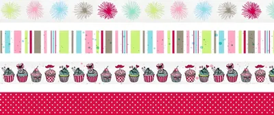 Produktbild von Deko Tapes Party Pompons jede Rolle 5 m x 15 mm Papier-Tapes pastell