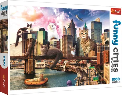 Produktbild von TREFL Puzzle Funny Cities: Katzen in New York 1000 Teile