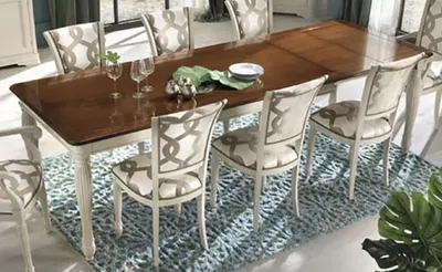 Produktbild von Casa Padrino Luxus Barock Esstisch ausziehbar Braun / Cremeweiß -  Italy