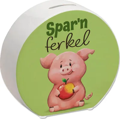 Produktbild von Schwein Spardose mit Spruch Sparnferkel