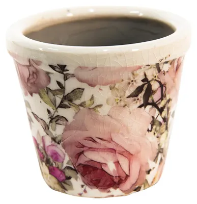 Produktbild von Clayre & Eef Blumentopf Ø 8x7 cm Rosa Keramik Blumen