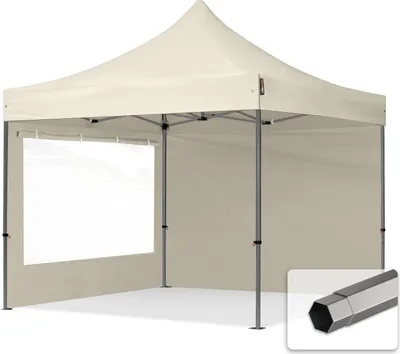 Image de TOOLPORT 3x3 m Tonnelle pliante Acier, PES 750, côtés panoramiques, crème