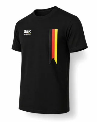 Produktbild von WM 2026 Deutschland Trikot – Fußball Weltmeisterschaft 2026 T-Shirt mit Flagge, Deutschland Fanartikel WM 2026, Public Viewing - Größe XL (Schwarz)
