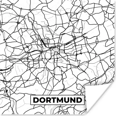 Produktbild von MuchoWow® Poster Dortmund - Karte - Stadtplan 75x75 cm - Wand Dekoration