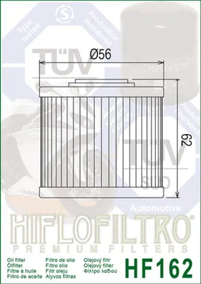 Productafbeelding van Hiflo oliefilter HF162