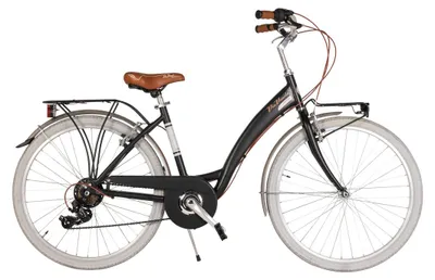 Immagine prodotto di Via Veneto Bici City Bike Nuvò Lady 26" 6V Nero Polvere di Caffè (Opaco)