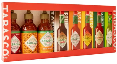 Productafbeelding van Tabasco 8-pack pikante sauzen set – Red, Green, Chipotle, Habanero, Family Reserve & 3x squeeze-flessen – Het ultieme set voor liefhebbers van pittige sauzen