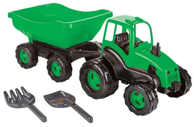 Produktbild von Siva Trac Trailer XL Traktor Kindertraktor mit Anhänger 72 cm Länge Sandkasten TOP Trekker